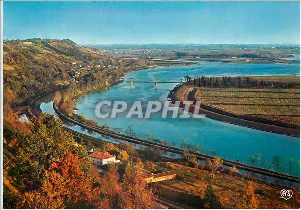 Panoramablick auf das Gewässer, die Straße und die Eisenbahn in Moissac — Société des Cartes Postales APA-POUX - Vorderseite