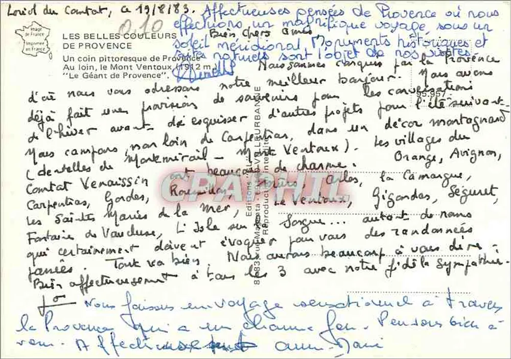 Mont Ventoux — Pittoreske Ansicht der Provence — Éditions C.P.A.P.H.I.L. - Rückseite
