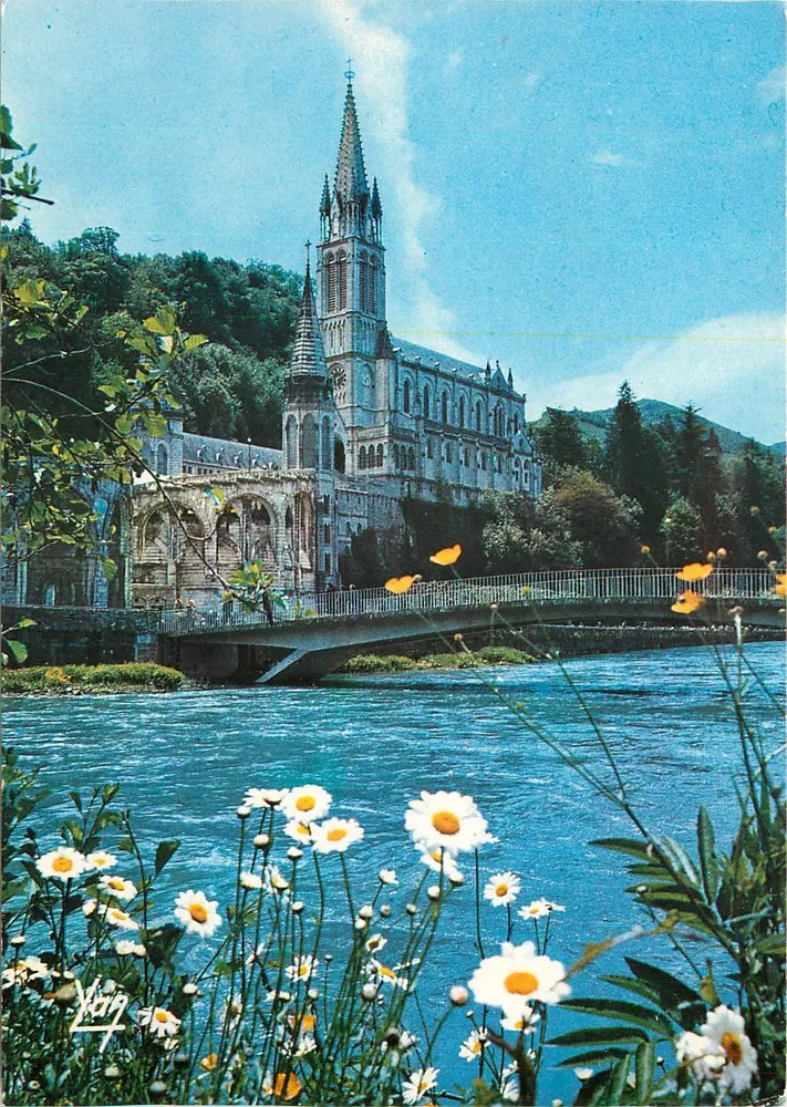 Die Basilika und der Gave de Pau — Lourdes 65100 — Editions P. CHAMBON, Italien - Vorderseite