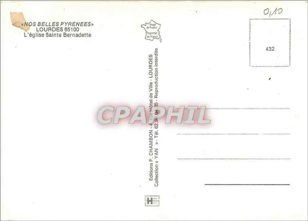 Lourdes — Igreja de Santa Bernadette — Edições P. CHAMBON - Verso