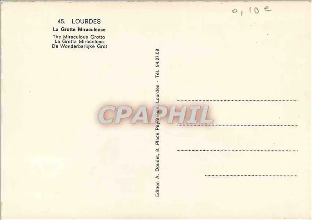 Lourdes — A Gruta Milagrosa — Editor Edity - Verso