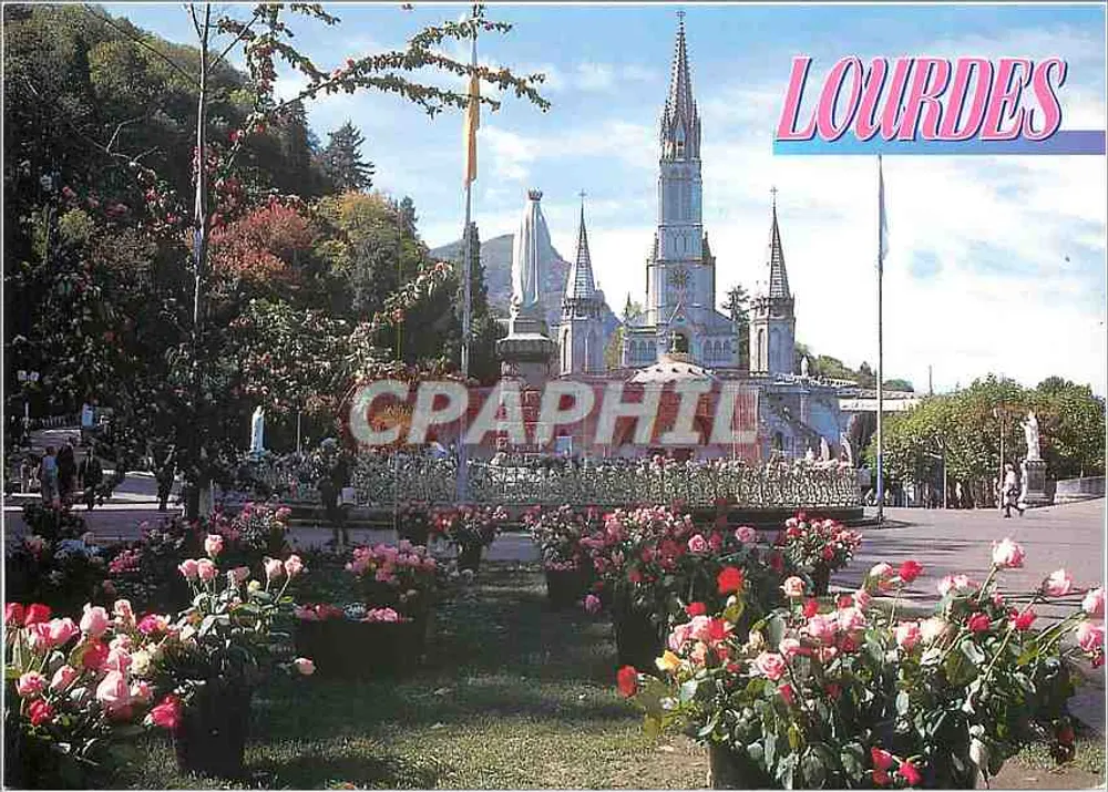 Lourdes — Basilika und Gekrönte Jungfrau — Ausgabe A. DOUCET - Vorderseite