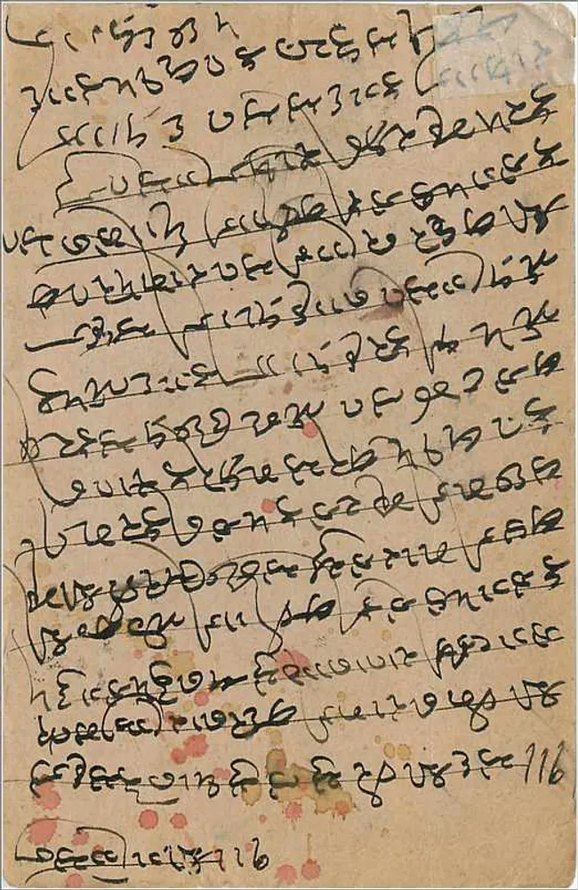 Churu — carta postal decorada com margaridas — editor desconhecido - Verso
