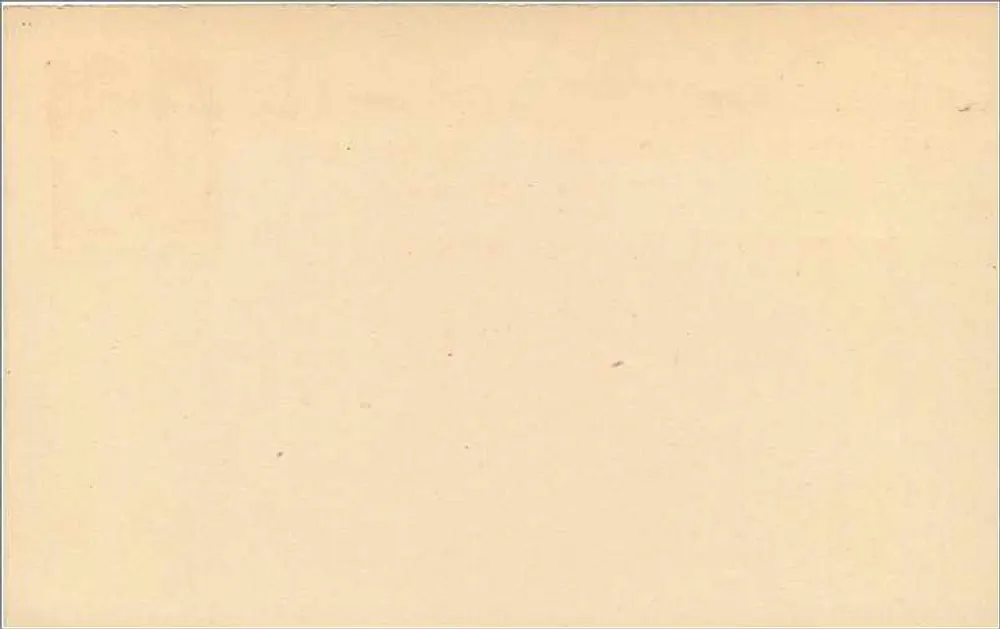 Carta postal sem imagem — texto multilíngue e selo indiano - Verso