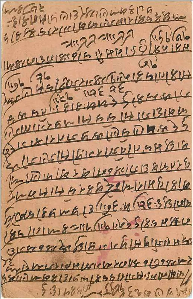 Retrato de um homem barbado — Sambhār, Índia — Carta Postal - Verso