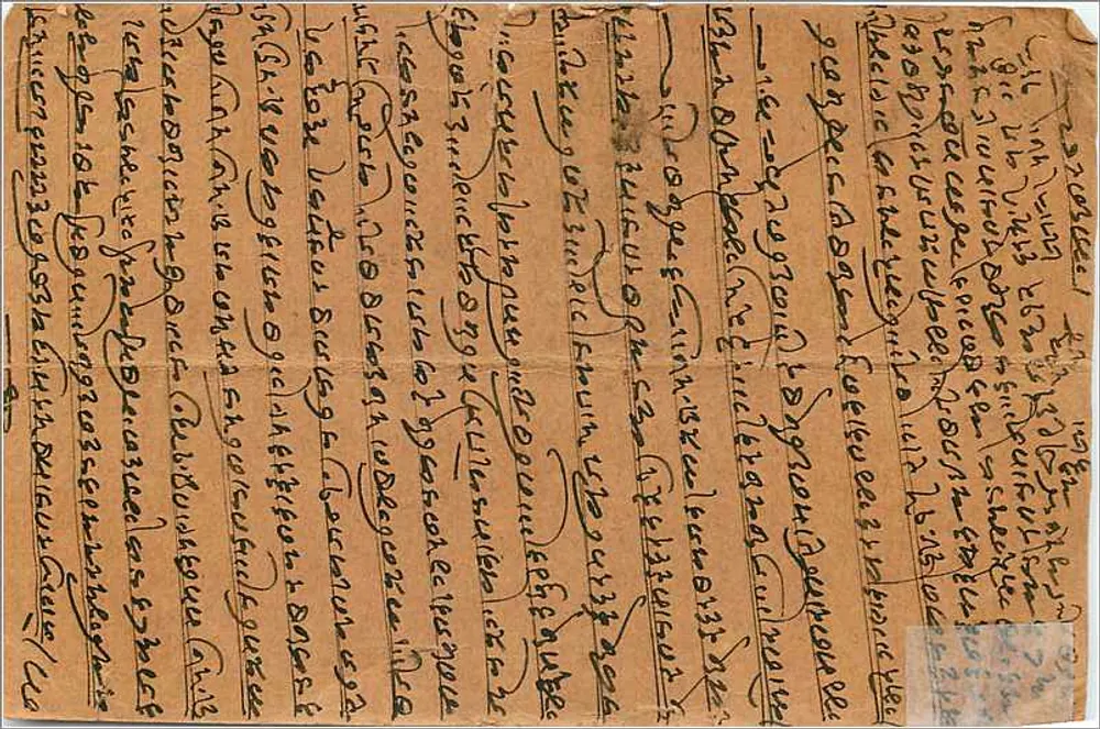 Flores — ilustração botânica — Allibhoy Esmailjee, Bombay - Verso
