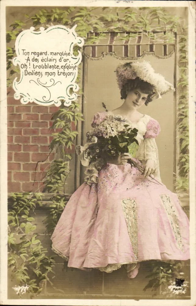 Junge Frau in einem rosa Kleid — Paris — Verlag Paris, Nr. 301 - Vorderseite