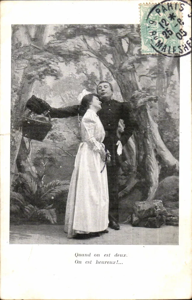 Theater Szene — 'Quand on est deux. On est heureux!...' — Verlag nicht sichtbar - Vorderseite