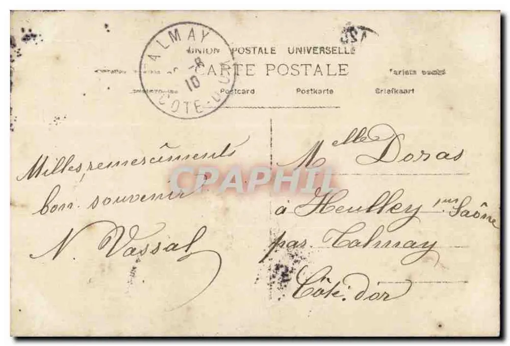 Fille en robe rose tenant un bouquet — Souvenir Ange — n°504 - Verso