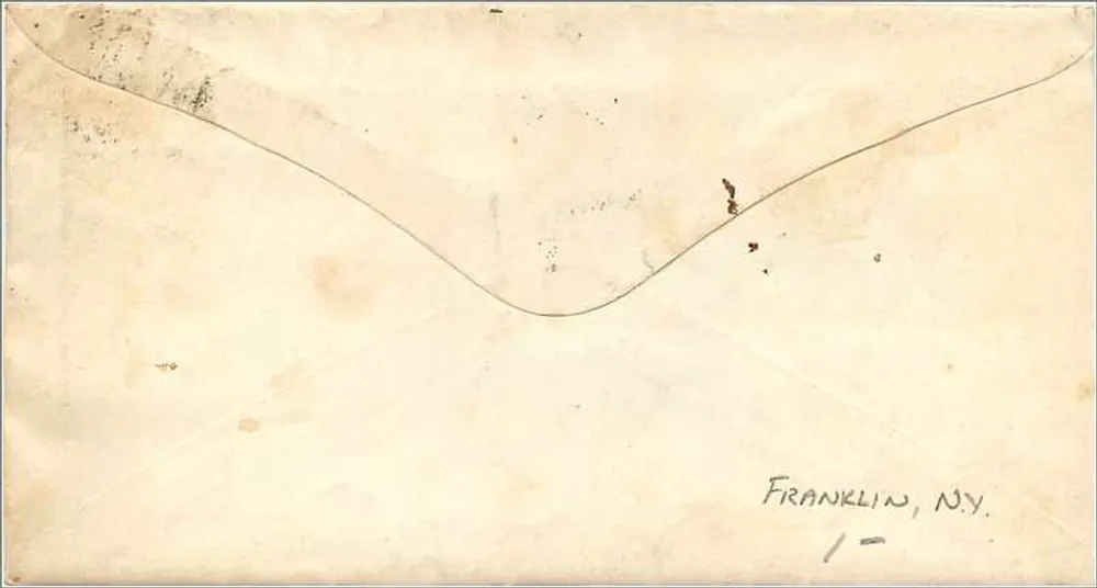 Franklin, New York — Brief um 1860 — 3-Cent-Stempel - Rückseite