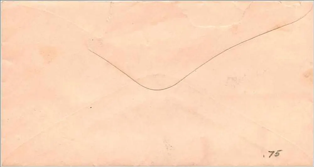 Suffield — carta postal enviada em torno de 1860 — editor desconhecido, número de série não visível - Verso