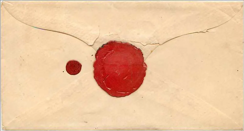 Carta postal americana — selo de 3 centavos George Washington — destinada a Nova Orleans - Verso