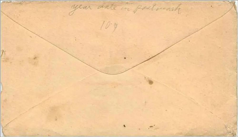 Washington — envelope para o Sr. Burtes Pinkham — selo de 3 centavos e carimbo postal - Verso