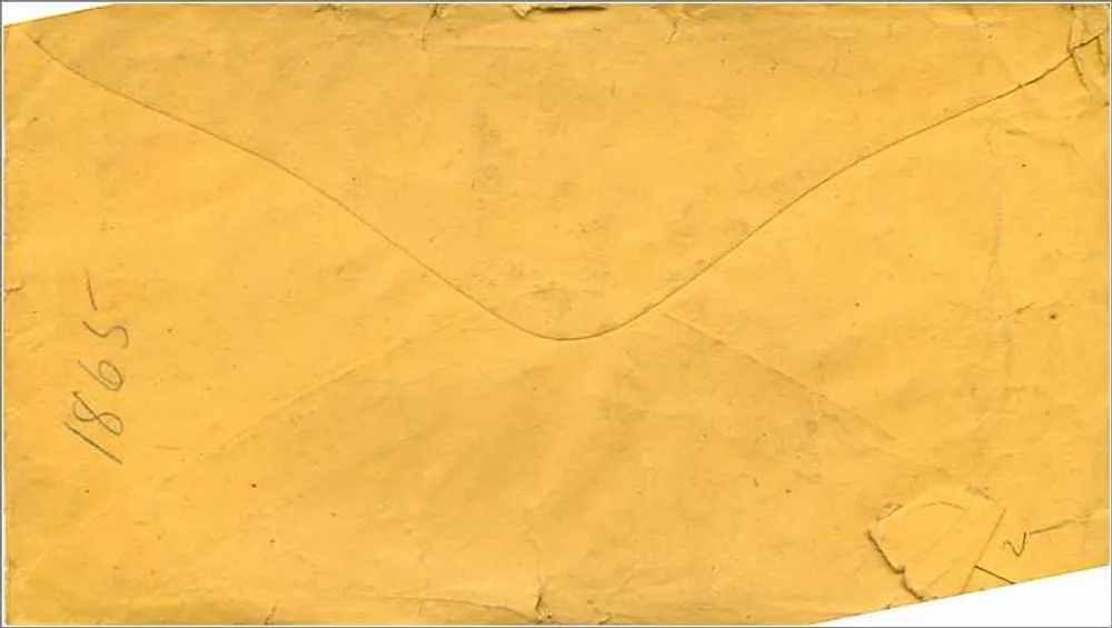 Pittsburgh — envelope amarelo com selo de 3 centavos — editor desconhecido, número de série não visível - Verso