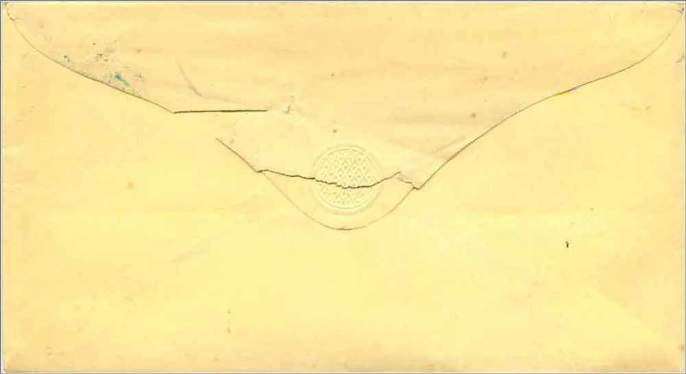 Hanover, N.H. — carta para a Sra. Henriette A. Melham — carimbo de 3 centavos George Washington - Verso