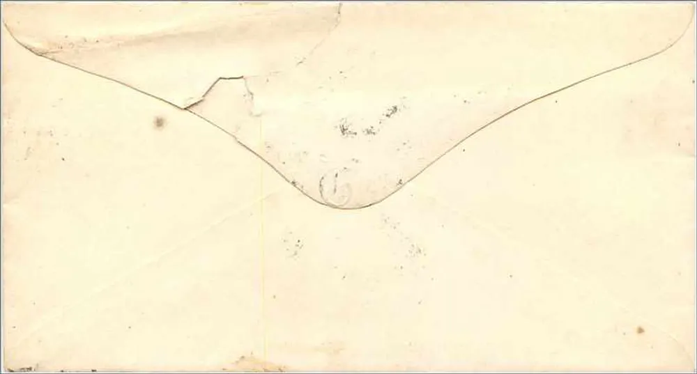 An Dovet — 23 de janeiro de 1861 — selo de 3 centavos - Verso