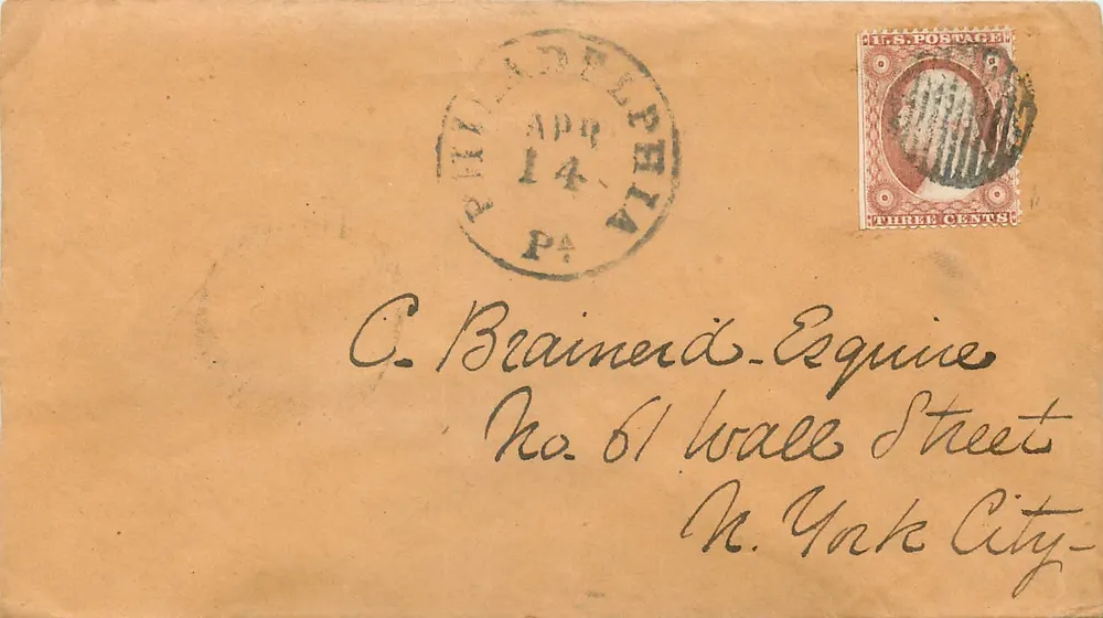 Philadelphia — lettre datée d'avril 1864 — timbre 3 cents - Recto