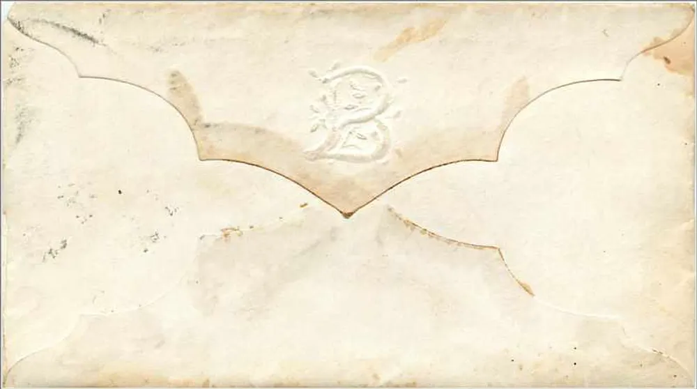 Glastenbury, Connecticut — carta para Amatus R. Rigelon — carimbo verde de 1861 - Verso