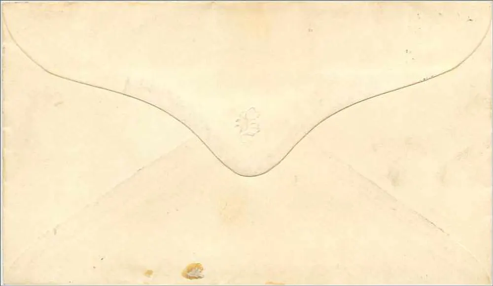 Cartolina postale destinata a Mrs Cynthia O'Brained a Haddam, Conn. — timbro e filigrana postale visibili - Verso
