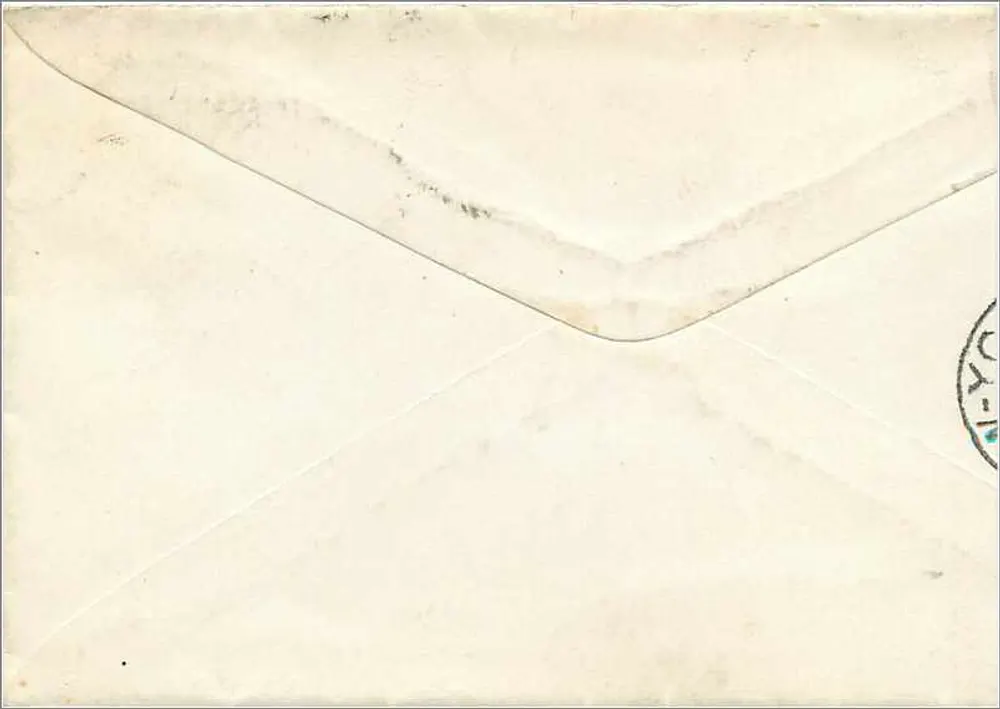 Auburn, Nova York — Carta para Henry Hall — selo de 3 centavos de Washington - Verso