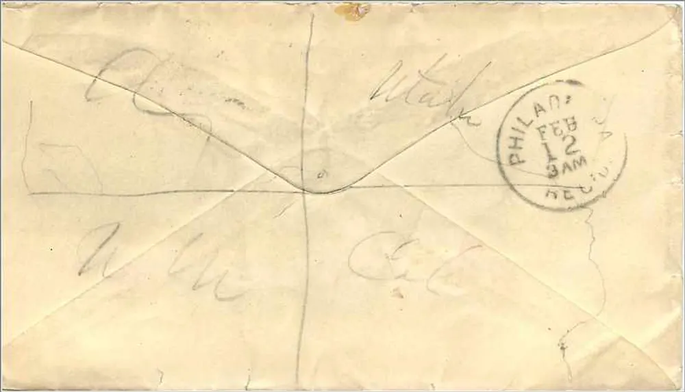 New York — lettre à Genl. W. N. Arrell, Girard, Pennsylvanie — timbre 5 cents - Verso