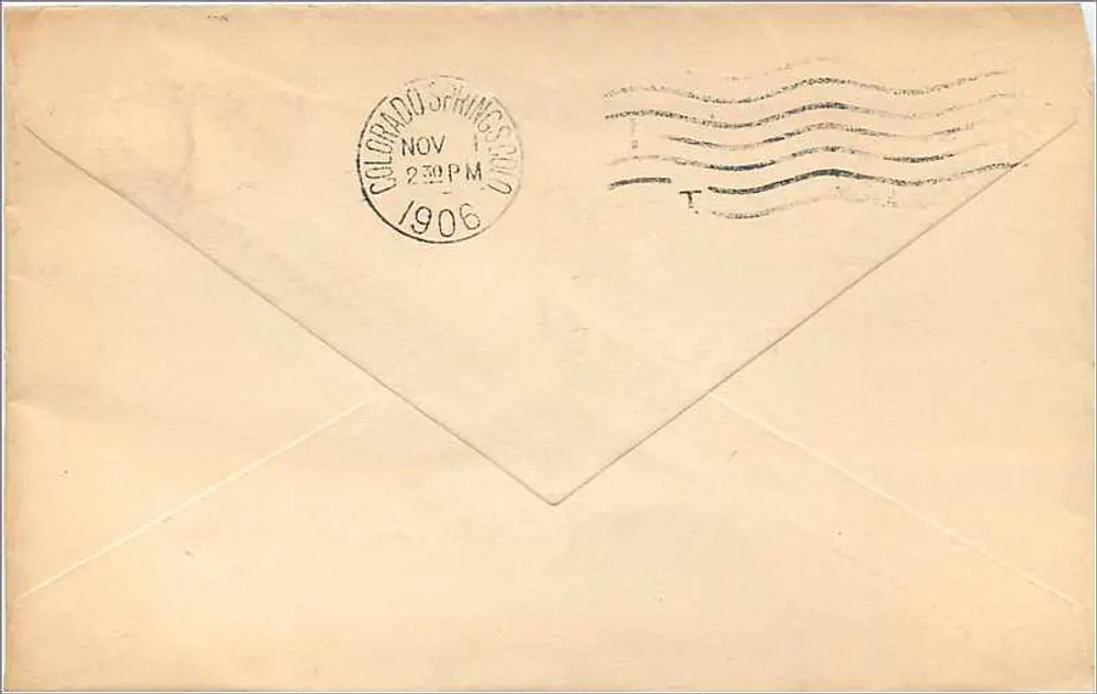 Ansichtskarte gesendet von Chesterland, Ohio — 2-Cent-Stempel George Washington — an Colorado Springs adressiert - Rückseite