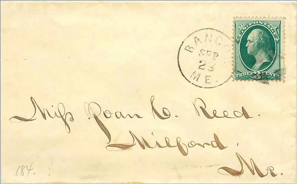 Bangor — Carta para M. Roan C. Reed em Milford — Editor não visível - Frente
