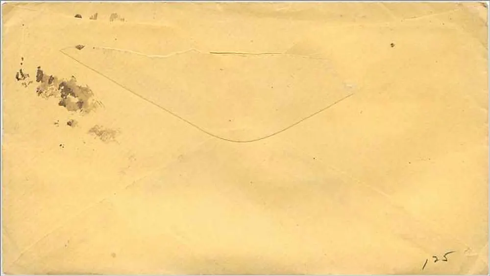 Carta postal destinada a Mrs S J Sayre a Chephas Gagger Esq, Speonk, Suffolk Co, L.I. — selo de 3 centavos U.S. — carimbo 'Rochester NY 25' — datada em torno de 1866 - Verso