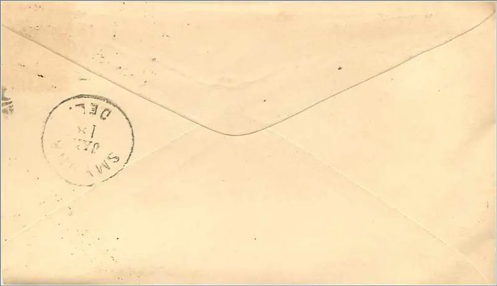 Philadelphia — zurückgesandter Brief an Matthew Semple & Co. — 9-Cent-Stempel - Rückseite