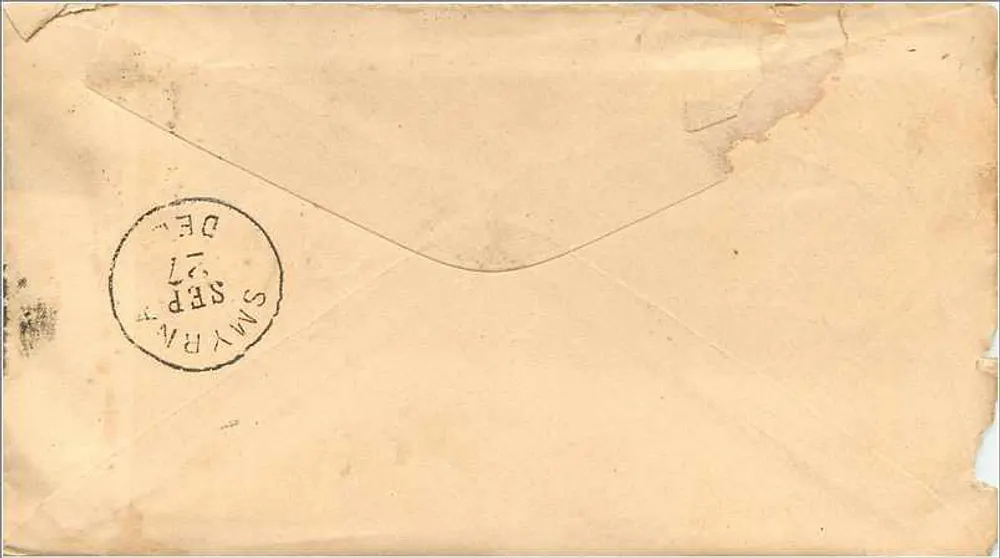 Philadelphia — Brief an Smyrna — MATTHEW SEMPLE & CO. Verlag - Rückseite