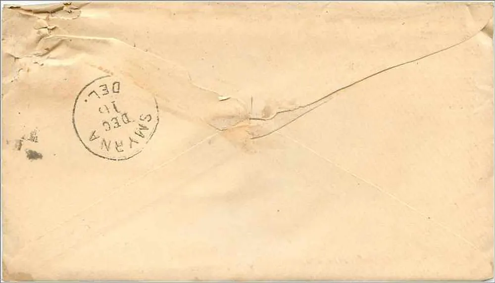 Troy, N.Y. — Handelsumschlag nach Smyrna, Delaware — Rice & Gordinier, Seeds, Agricultural Implements - Rückseite