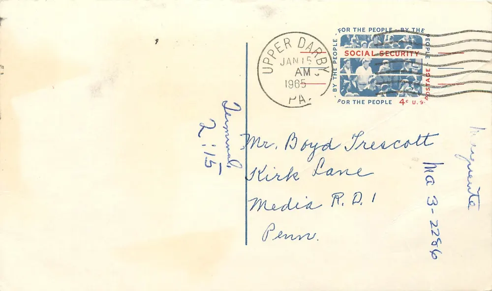 Tagung des Eastern Chapter der Delaware County Historical Society — Ardmore, Pennsylvania — 1965 - Vorderseite