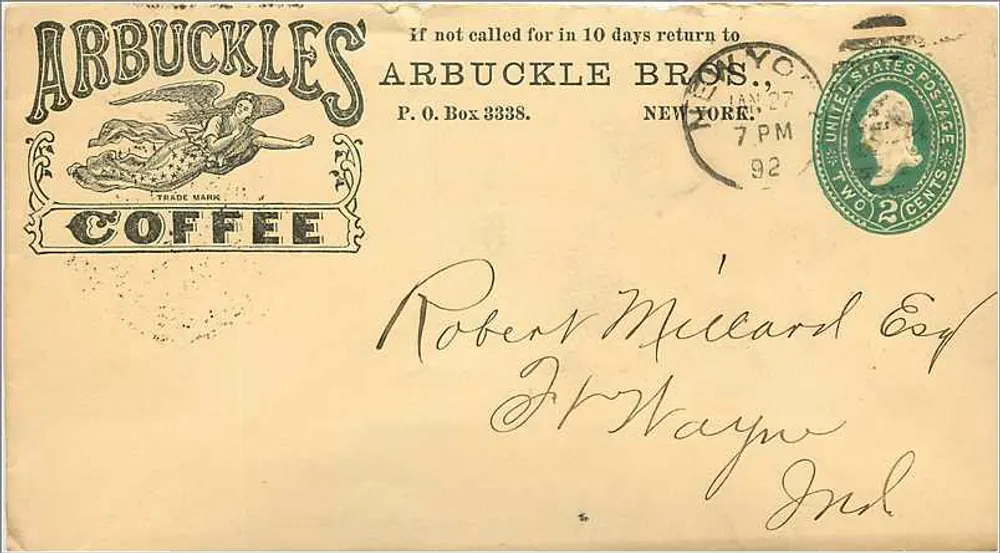Arbuckle's Coffee — Werbung — Arbuckle Bros. P.O. Box 3338, New York - Vorderseite
