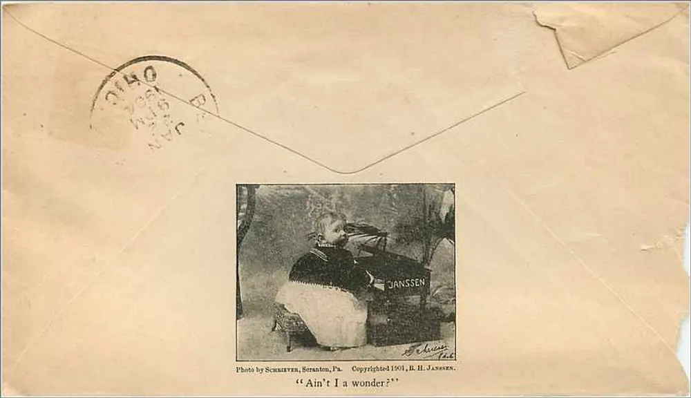 Frau am Klavier — Janssen Pianos — Ben. H. Janssen, New York - Rückseite