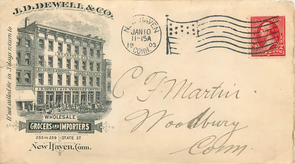 J.D. Dewell & Co. — BUSHNELL & CO. — New Haven, Conn. - Vorderseite