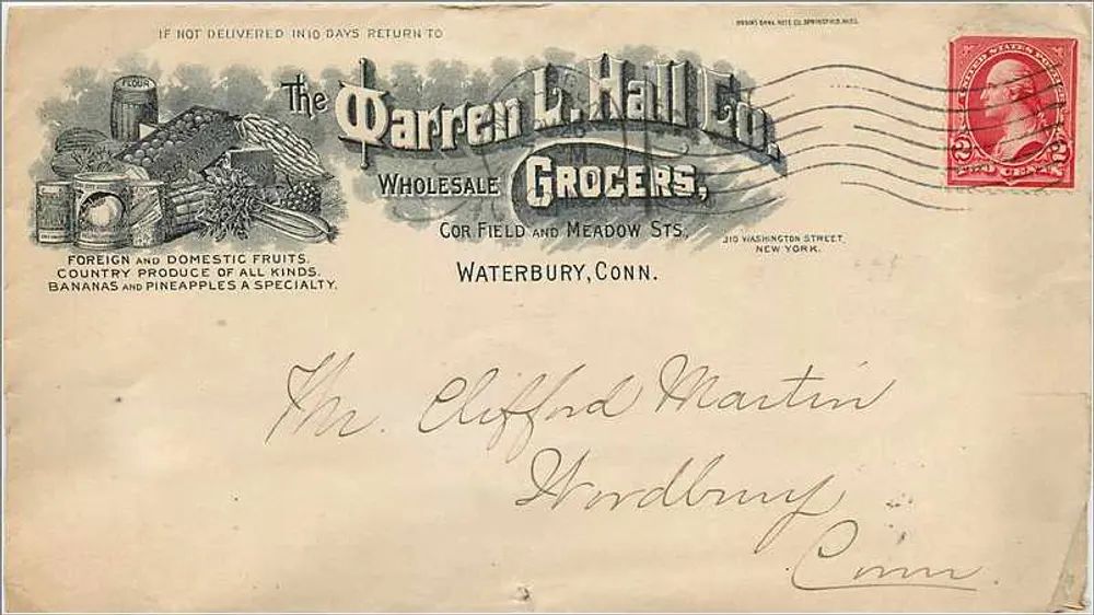 The Warren L. Hall Co. — Großhändler für Lebensmittel, Waterbury, Conn. — Verlag: Warren L. Hall Co. - Vorderseite