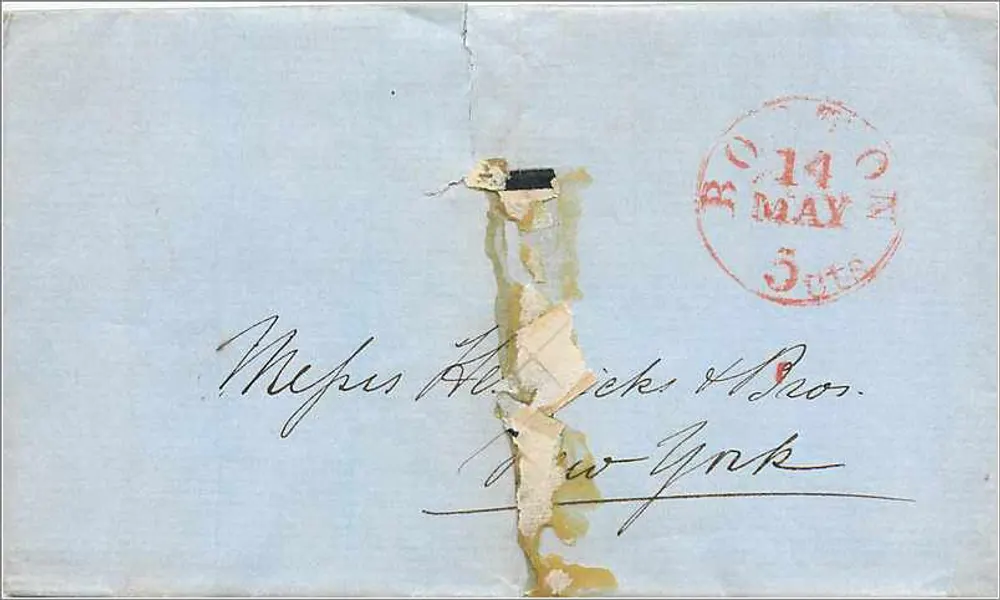 Bengkulu — Lettera datata 14 maggio 1850 — senza editore né numero di serie visibili - Recto