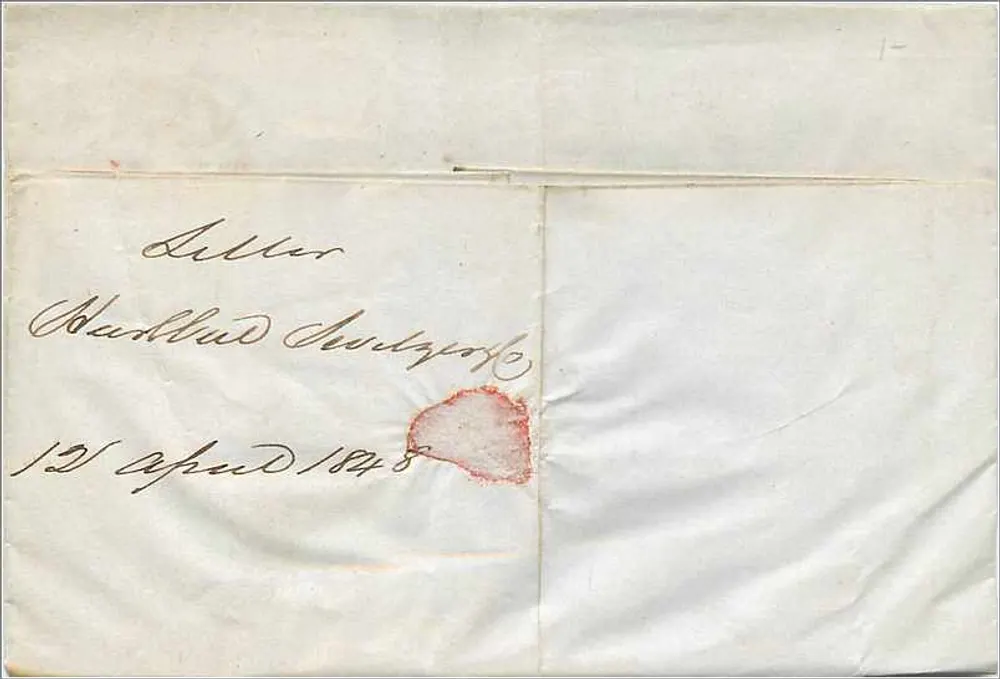 New York — Brief an London — Briefstempel und Poststempel - Rückseite