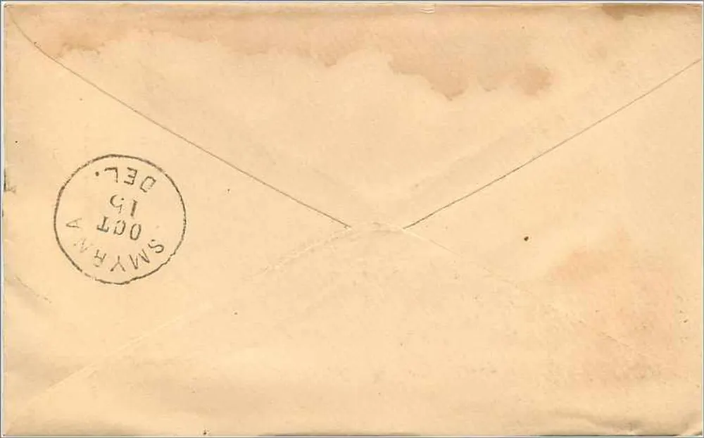 Carte postale à destination de Smyrna, Delaware — retour à Philadelphia — timbre 2 cents - Verso
