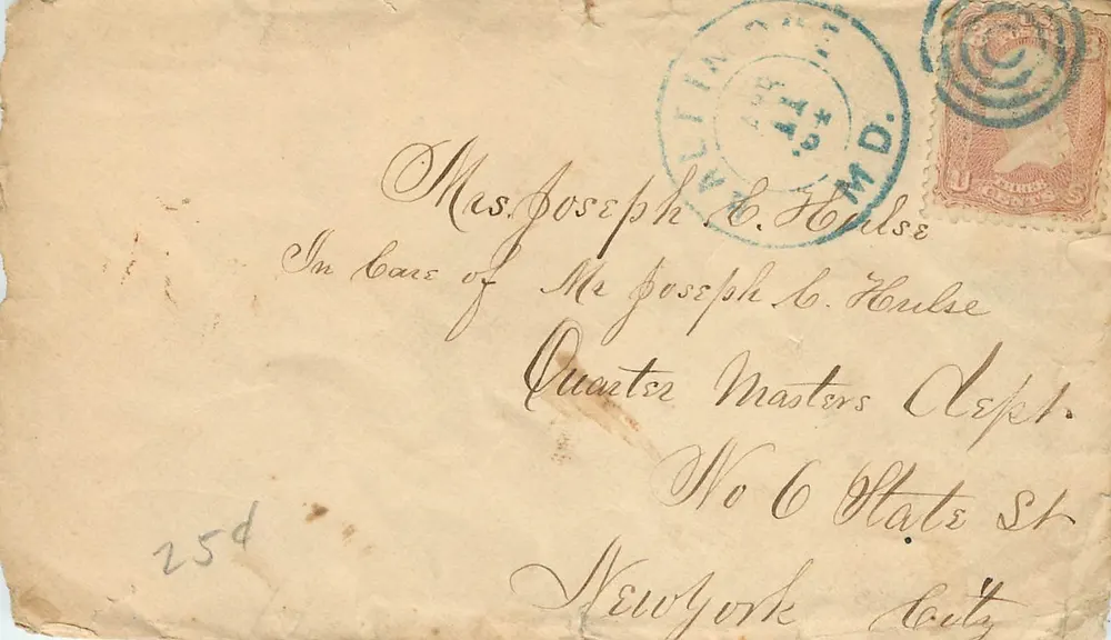 Tarjeta postal destinada a Nueva York — sello de 3 centavos y sello de Allentown, Pennsylvania - Anverso