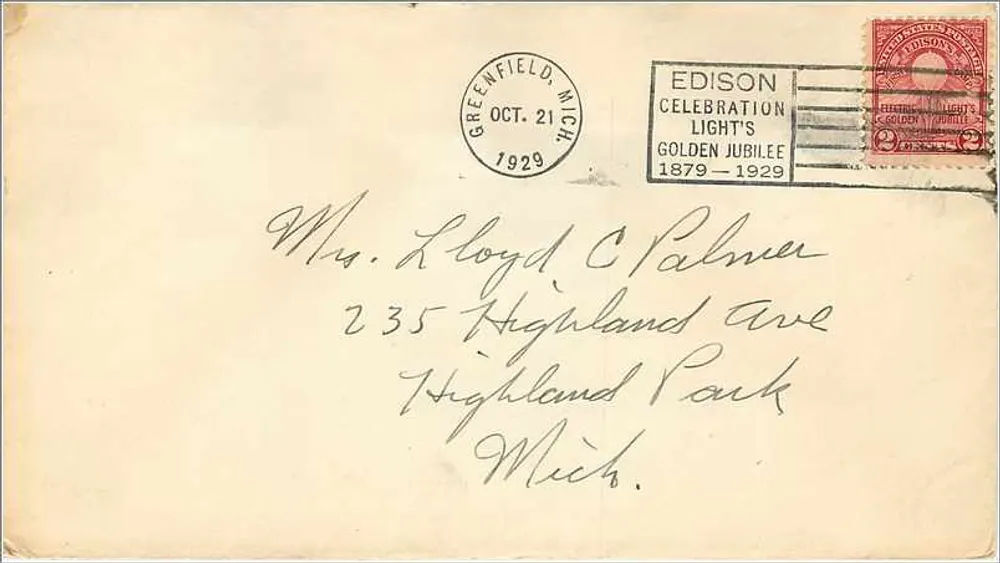 Greenfield, Michigan — Feier des 50. Jubiläums der Edison Light — Verlag: Edison Light's Golden Jubilee - Vorderseite