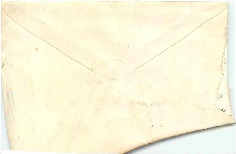 Antike Ansichtskarte von New York — 22. Mai 1861 — 3-Cent-Jefferson-Stempel — an Hartford, Connecticut adressiert - Rückseite