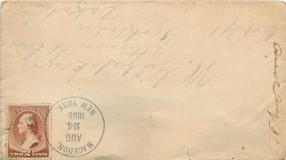 Ansichtskarte gesendet von New York — 24. August 1886 — unbekannter Verlag - Vorderseite