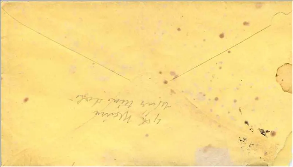 Carta postal destinada a Roslinda Netson em Bochdane — selo de 3d. vermelho e carimbo postal de WAGENINGEN do dia 24 de maio de 1863 - Verso