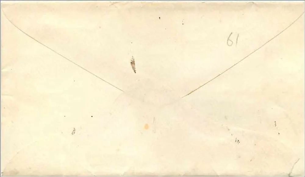Mainsfield — carta posta destinada a Miss Abbie J. Isham — editor desconhecido, número de série não visível - Verso