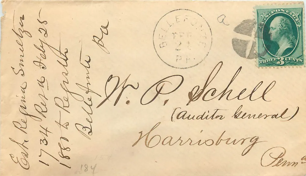 Bellefonte PA — Carta ao Auditor Geral — U.S. Post Office - Frente