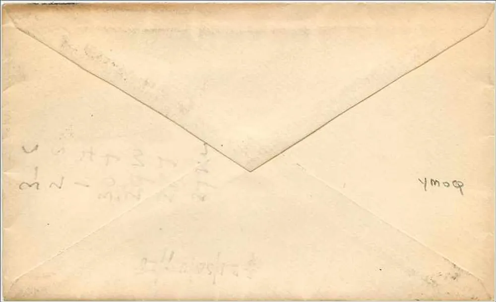 Worcester, Massachusetts — carta postal enviada para Ann Arbor, Michigan — selo de 3 centavos - Verso