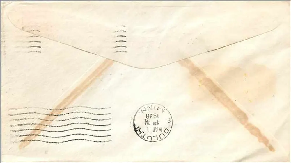 Wisconsin — 1848-1948 Centennial — 'America's Dairyland' — U.S. Air Mail - Rückseite