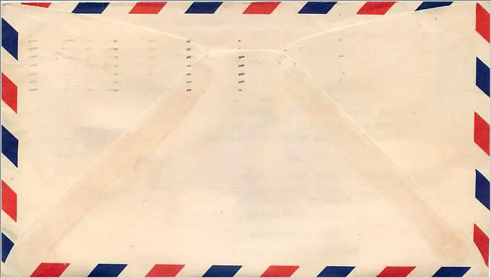 Erster Flug der Trans World Airline — Cleveland, Ohio — 1. November 1947 — Transcontinental & Western Air, Inc. - Rückseite