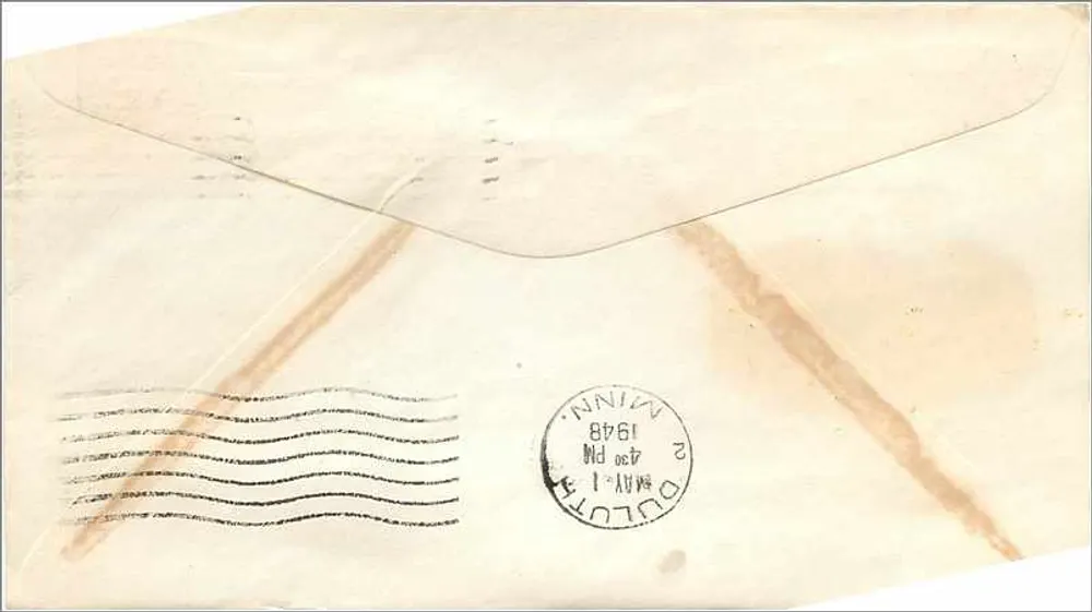Wisconsin — 1848-1948 Centennial — 'America's Dairyland' — U.S. Air Mail - Rückseite